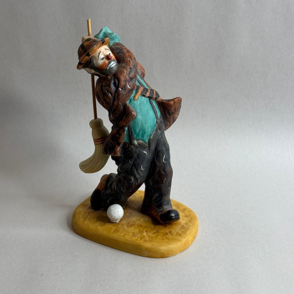 Emmett Kelly Circus Collection Dave Grossman Golfing Clown Figurine 1986 Ltd Ed